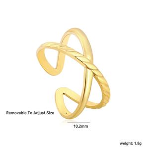 Custom Heart <b>Stainless</b> <b>Steel</b> <b>Rings</b> Wholesale Open Geometric Waterproof Jewelry Gold Plated Chunky Engagement <b>Rings</b> for Women - Product Image 2