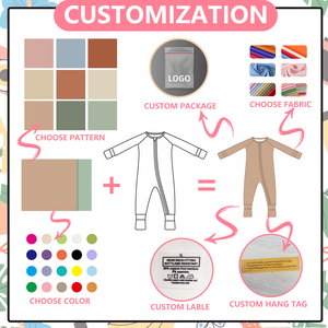 Combinaison pour bébé en viscose de bambou douce, imprimé <span class=keywords><strong>mouton</strong></span> de dessin animé personnalisé, fermeture éclair bidirectionnelle, anti-coup de pied, pour le sommeil des nourrissons, OEM - Product Image 4