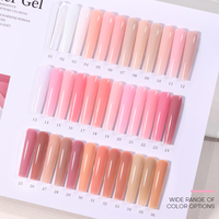 Gel UV de construction pour extensions d'ongles, couleurs nude, sans HEMA, sans TPO, sans chauffage, dissolvable par trempage, pour grossistes en produits pour ongles