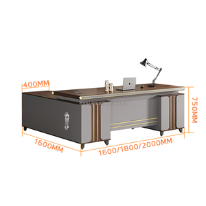 Escritorio de panel de madera de lujo moderno de alta calidad personalizado, muebles de oficina extensibles para el hogar o Gerente Ejecutivo Boss CEO - Product Image 6