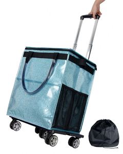Vente directe d'usine, chariots de courses pliables en polyester, miniatures, réutilisables, portables et économiques - Product Image 1