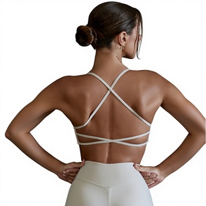 Soutien-gorge de sport en nylon à fort impact et couvrance totale pour femme, dos croisé, haut de yoga, antichoc, pour la gym et le fitness, coupe courte, taille élastique, vente en gros - Product Image 1