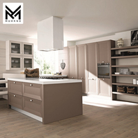 Personnalisé Moderne Style Américain Gris Compact Armoires De Cuisine Meubles Acrylique Éviers De Cuisine Mur Placard Armoire Unités Ensemble