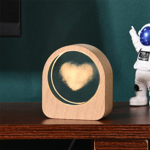 Nuova sfera di cristallo trasparente bianco stellato 3D laser angelo luce notturna luminosa lampada da tavolo led per decorazione camera da letto di San Valentino - Product Image 2