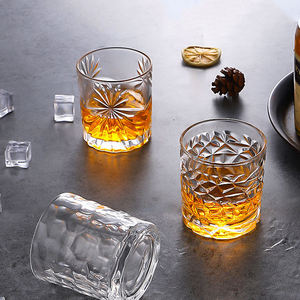 Vaso de Whisky de Cristal con Relieve de Diamantes Vintage, Base Pesada, Estilo Antiguo, para Whisky Escocés, Bourbon, Bar - Product Image 3