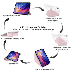 Y-Falt PU-Hülle für Xiaomi Redmi Pad <span class=keywords><strong>2</strong></span> 11 Zoll 2025 mit Stifthalter Stoßfeste Transparente Acryl-Abdeckung 6-in-1 Y-förmiger Dreifach-Ständer - Product Image 2