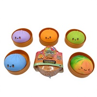 Balle anti-stress en mousse scintillante en forme de boulette de raviolis (baozi) à presser, jouet sensoriel en mousse