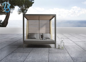 Sofá cama de mimbre con dosel, muebles de exterior populares, sin cortina - Product Image 2