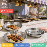 Assiettes en acier inoxydable 304 à motif martelé, poli miroir, empilables, 16, 18, 20, 22 cm, coffret cadeau – Vente directe usine