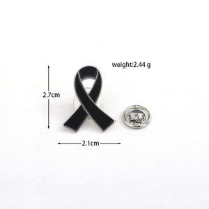 Alloy Lapel Pins with Plated Angel Engraving <b>Red</b> Pink <b>Ribbon</b> for HIV Awareness Die Cutting Printing Christmas Occasion - Product Image 2