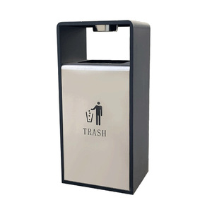 Outdoor stainless steel trash can, sanitation waste sorting <b>bin</b>, <b>large</b> metal trash can, outdoor fruit peel <b>bin</b>, recycling <b>bin</b>. - Product Image 1