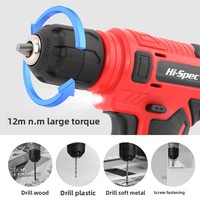 Perceuse-visseuse électrique au lithium 8V, ensemble d'outils multifonctionnels pour la maison de 129 pièces avec étui rigide, fonctionnement manuel