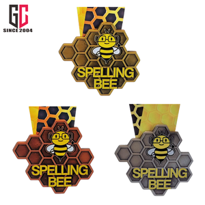 15 ans Usine personnalisé Spelling Bee Médaille en nid <span class=keywords><strong>d</strong></span>'abeille - Product Image 6
