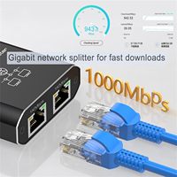 Divisor/Conmutador de Cable de Red RJ45 de 1 a 4 Puertos Gigabit 1000mbps para Laptop, Computadora, CCTV, STB, Router WIFI, Conexión a Internet Simultánea