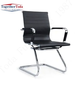 Chaise de bureau ergonomique pivotante réglable en hauteur, en maille, avec revêtement en cuir PU, pour le bureau, les affaires et le commerce - Product Image 5