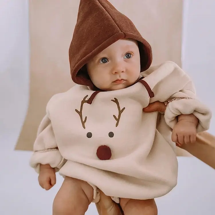 Vente en gros automne hiver nouveau noël pull bébé barboteuse 2022