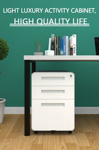 Gabinete de pedestal móvil de almacenamiento de archivos de Metal de oficina de acero de 2 cajones de alta calidad con cerradura de llave móvil ruedas personalizadas - Product Image 5