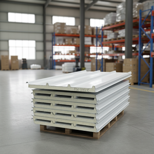 Panneau sandwich PU 50 mm 100 mm avec ouvertures pré-découpées en usine pour fenêtres et portes, murs et toits - Product Image 1