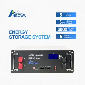 50ah 100AH 150ah 200AH 280ah HBOWA 48V lithium battery storage 5kw solar energy