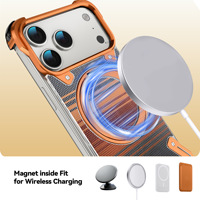 Funda Magnética sin Marco de Aluminio para iPhone 18 Pro Max, Parte Trasera Transparente de PC, Anillo de Soporte, Antiabrasión, Carcasa Protectora Ligera