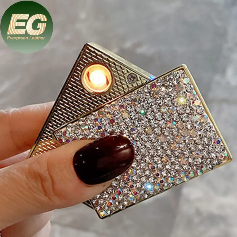 Ea064 Designer Cute Smoking Electronic Cigarettes Bling Windproof Lighters Smoke Mini Electric Lighter USB Rechargeable