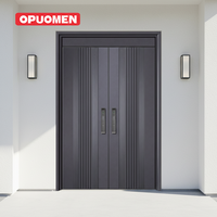 Porte pivotante moderne de luxe en aluminium gris, coupe-feu, pour entrée intérieure, salon, cuisine, salle de bain, villa, appartement, hôtels