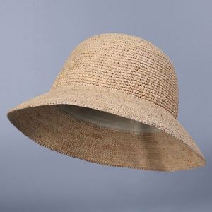 Sombrero de Pescador de Rafia Tejido a Mano de Alta Calidad y Elegante para Mujer, con Ala Ancha, para Playa y Protección Solar - Product Image 3