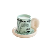 Ensemble tasse à café et soucoupe en céramique style journal créatif, style minimaliste, pour la maison/le bureau, assiette à dessert pour le thé de l'après-midi, vente en gros