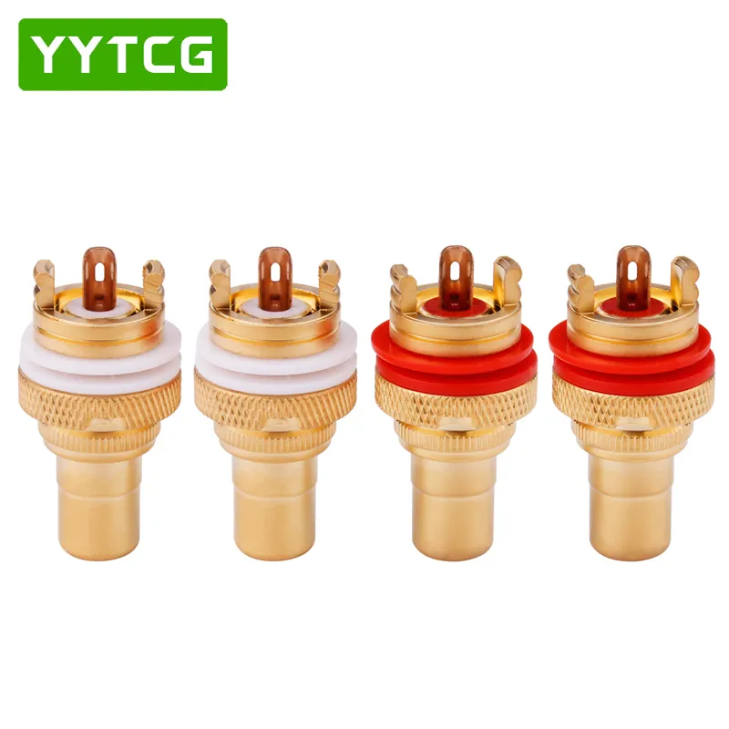 YYTCG HIFI Gold Plated RCA Socket Amplifier Speaker Terminal Binding Post female Electrical connectors