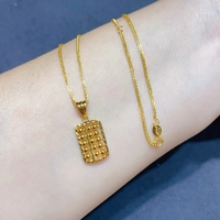 Collier pendentif boulier en or pur de style chinois en or 18 carats au750 chaîne en or véritable