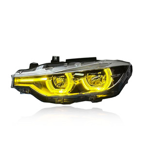 Nuovi Ricambi Auto SJC per <span class=keywords><strong>BMW</strong></span> <span class=keywords><strong>Serie</strong></span> 3 F30 F35, Fari a LED 2013-2015, Aggiornamento Angel Eye Giallo Bianco Ambra, Luci Diurne - Product Image 3