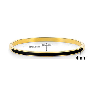 Wholesale 316L Stainless Steel 14k 18k Gold Plated Fashion <b>Bracelets</b> & <b>Bangles</b> Enamel <b>Bracelet</b> for Women - Product Image 6