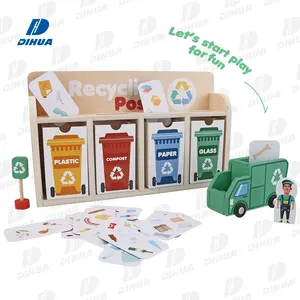 Kinder Recycling Station Spiel mit Lern karte Erkenntnis spielzeug Montessori Holz spielzeug für Babys 2023 Holz spielzeug