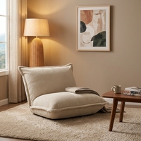 Fauteuil pouf triangulaire pour une personne avec tissu rayé doux et tissé, base en Oxford durable, design confortable pour se détendre