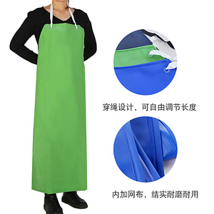 Delantal Impermeable de PVC de 120 cm de Largo y 75 cm de Ancho, Resistente al Aceite, Ropa de Trabajo Industrial para Procesamiento de Mariscos, Unisex para Adultos - Product Image 2