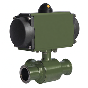 Vente de liquidation B2B COVNA, trois voies, tri-clamp sanitaire, acier inoxydable 304, vanne à bille pneumatique à double action - Product Image 3