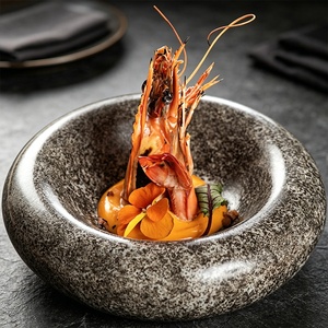 Plato de Cerámica Japonés Cóncavo Único y Creativo, Plato Individual para Servir, para Hoteles, Restaurantes, Clubes, Cocina Gourmet, Exhibición - Product Image 5