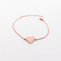 Bracelet Coeur Plaqué Or 18K En Acier Inoxydable Dainty Coin Charm Bracelet Disque Délicat Bracelet Pour Femmes Filles