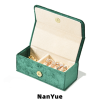 Boîte à bijoux rectangulaire en velours, petite, pour la vente en gros, mini-organisateur de luxe avec fermeture magnétique, personnalisable avec logo, pour bagues et boucles d'oreilles