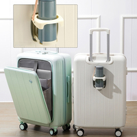 Bagages ouverts à l'avant Poche individuelle pour ordinateur portable Femme Petite cabine 20 ''Bagages Valise 24 Valise Étudiant