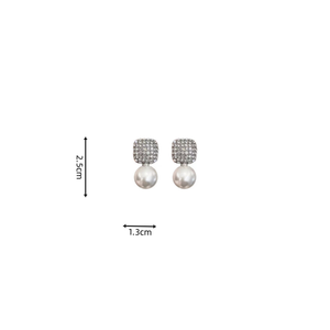 Nouvelles Boucles <span class=keywords><strong>d</strong></span>'Oreilles Élégantes Carrées en Imitation Perle Champagne, Simples et Personnalisées pour Femmes et Filles - Product Image 6