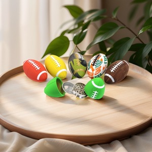 Rugby shaped creative metal cigarette grinder, personalized sports style, convenient and durable four layer spice grinder - Product Image 1