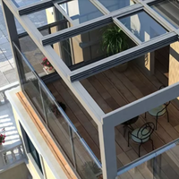 Sistema de Techo Americano Moderno, Ventana de Techo Automática para RV, Ventana Corredera de Aluminio Inteligente, Doble Vidrio Templado, para Villa o Sótano