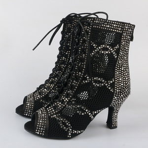 Scarpe da Ballo Latino <span class=keywords><strong>Sexy</strong></span> e Morbide per Donna, Sandali con Tacco Alto per Jazz e Tango, Stivali Comodi per Danza Latina e Jazz - Product Image 4