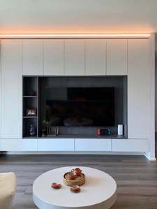 Modern Wood LCD <b>TV</b> Stand Set with Storage <b>Cabinets</b> for Living Room <b>Wall</b>-<b>Mounted</b> <b>TV</b> <b>Cabinets</b> - Product Image 5