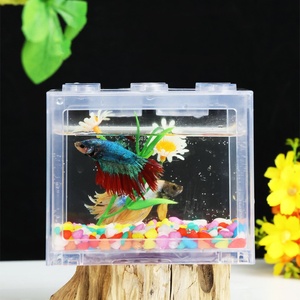 Tanque de peixes <span class=keywords><strong>Betta</strong></span> barato, aquário pequeno, aquário pequeno, visor transparente para escritório, aquário em acrílico - Product Image 3