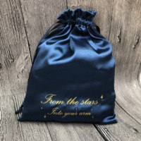Sac de luxe personnalisé en satin avec cordon de serrage pour extensions capillaires, sac de rangement en satin de soie avec cordon pour paquets de cheveux