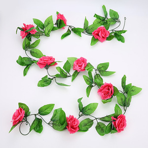 Guirlandes de fleurs artificielles en forme de donut, 200 cm, roses en soie, glycine, décorations pour mariage et maison - Product Image 4