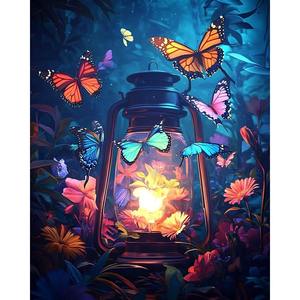 ديي كامل الماس الملونة مصباح الكيروسين الإبداعي تصميم الفراشة الحرف اليدوية بالجملة - Product Image 2