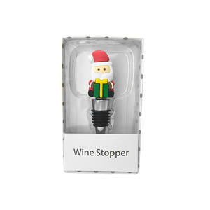 Christmas Wine Stoppers Santa Claus Snowman Reindeer Bottle Sealers Aluminum Alloy Wine Utensils Set For Holiday Gift - Product Image 2